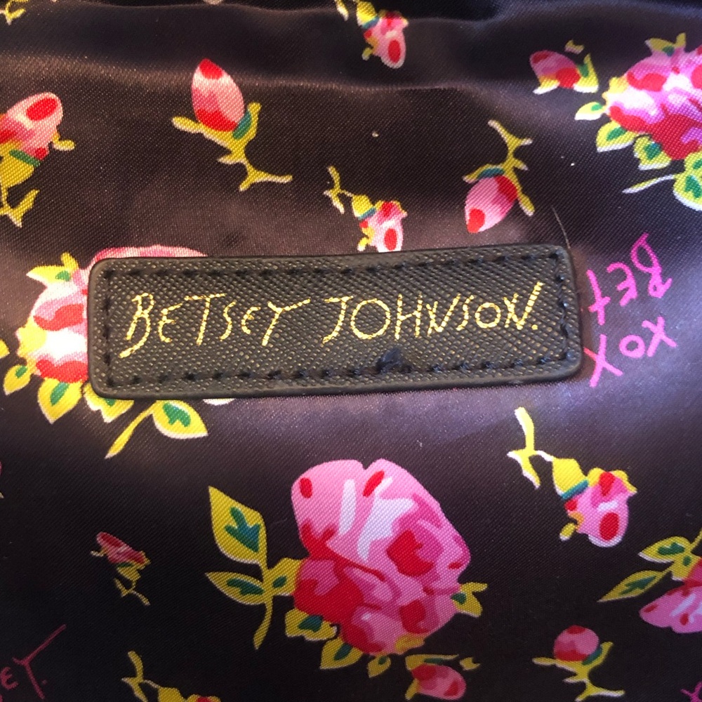 Betsey Johnson Black and White Heart Embellished Backpack - Picture 7 of 12